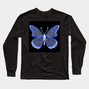 black butterfly mariposa ecopop art Long Sleeve T-Shirt